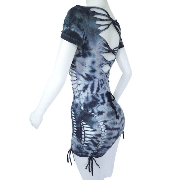 TEMPTRESS COLLECTION - LARGE - Moonlit Waves Tie-Dyed Dress- Perfect for clubs - Picture 4 of 7